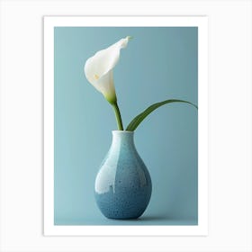 Calla Lily In A Blue Vase Art Print