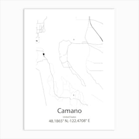 Camano,United States Minimalist Map 1 Art Print