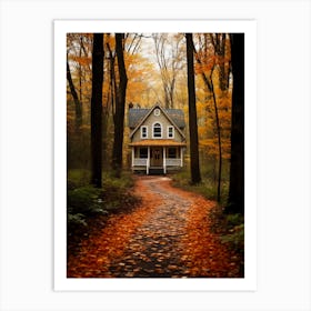 Autumn House In The forest Art Print