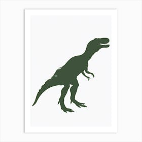 Green Dinosaur Silhouette 7 Art Print