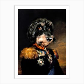 Serious Jules The Dachshund Pet Portraits Art Print