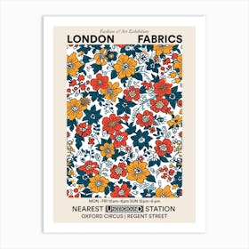 Poster Orchid Orbit London Fabrics Floral Pattern 3 Art Print