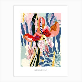 Colourful Flower Illustration Poster Bleeding Heart 2 Art Print