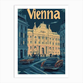 Aihrgdesign A Retro Travel Poster For Vienna 3 Art Print