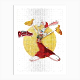 Roger Rabbit In A Pixel Dots Art Style Art Print