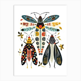 Colourful Insect Illustration Aphid 6 Art Print