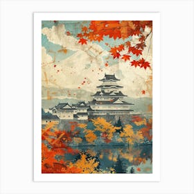 Nijo Castle Kyoto Mid Century Modern Art Print