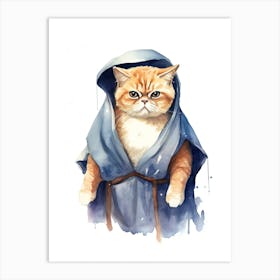 Exotic Shorthair Cat As A Jedi 3 Art Print