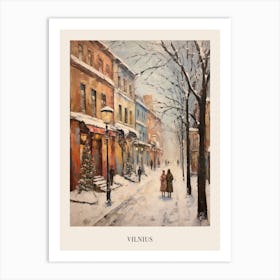 Vintage Winter Painting Poster Vilnius Lithuania 1 Art Print