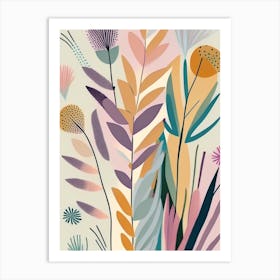 Gayfeather Wildflower Modern Muted Colours 2 Art Print