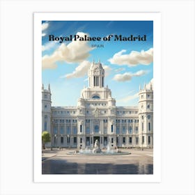 Royal Palace of Madrid Spain Royal Family Travel Art Illustration Art Print