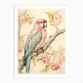 Storybook Animal Watercolour Parrot 1 Art Print