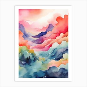 Watercolor Landscape Painting 3 Art Print