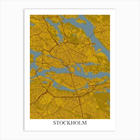 Stockholm Yellow Blue Art Print