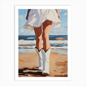 Cowgirl On The Beach 3 Art Print