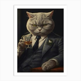 Gangster Cat British Shorthair 3 Art Print