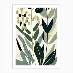 Solomon's Seal Wildflower Modern Muted Colours 1 Art Print