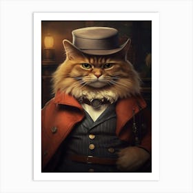 Gangster Cat Siberian 2 Art Print