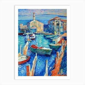 Port Of Ancona Italy Abstract Block 1 harbour Art Print