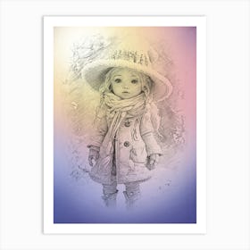 Little Girl In A Hat 2 Art Print