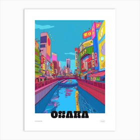 Dotonbori Osaka 3 Colourful Illustration Poster Art Print