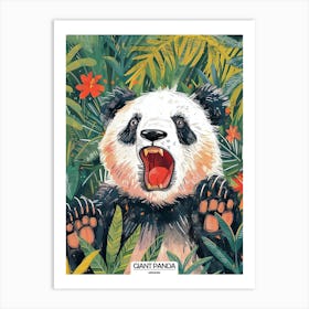 Giant Panda Growling Poster 2 Art Print