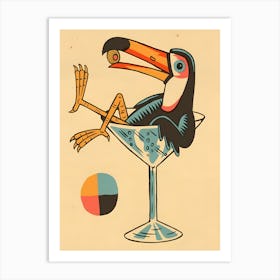 Toucan In Martini Glass Art Print