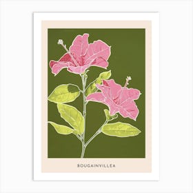 Pink & Green Bougainvillea 3 Flower Poster Art Print