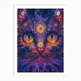 Psychedelic Cat 15 Art Print