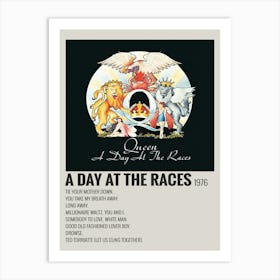 Queen A Day At The Races A Day At The Races 1976 Poster Art Print