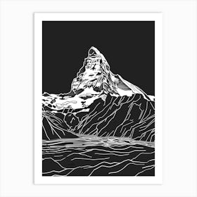 Ben Oss Mountain Line Drawing 2 Art Print