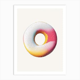 Powdered Sugar Donut Abstract Line Drawing 1 Art Print