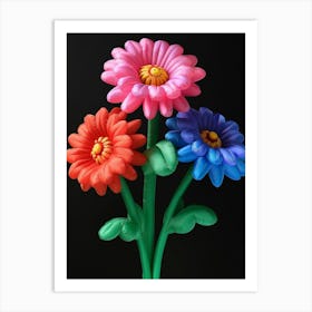 Bright Inflatable Flowers Zinnia 2 Art Print