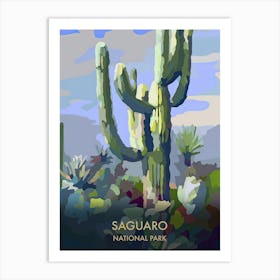 Saguaro National Park Travel Poster Matisse Style 1 Art Print