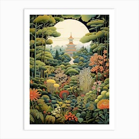 Ginkaku Ji Temple Japan Henri Rousseau Style 3 Art Print