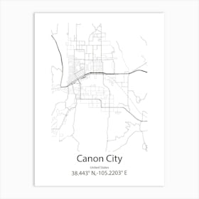 Canon City,United States Minimalist Map Art Print