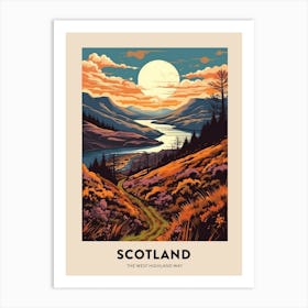 The West Highland Way Scotland 4 Vintage Hiking Travel Poster Art Print