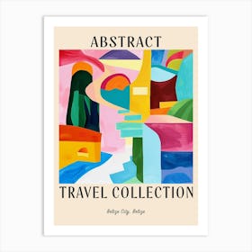 Abstract Travel Collection Poster Belize City Belize 7 Art Print