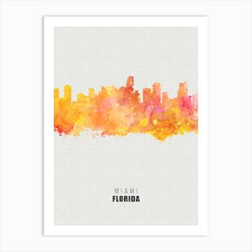 Miami Florida City watercolor Art Print