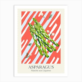 Marche Aux Legumes Asparagus Summer Illustration 1 Art Print