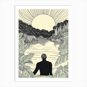 Man In The Water 5 Art Print