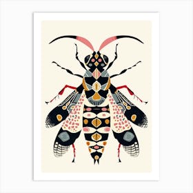 Colourful Insect Illustration Hornet 11 Art Print