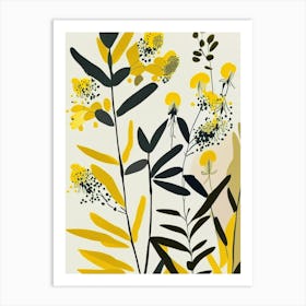 Goldenrod Wildflower Modern Muted Colours 1 Art Print