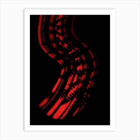 Red And Black Abstract Fern Art Print