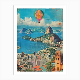 Rio De Janeiro   Retro Collage Style 2 Art Print