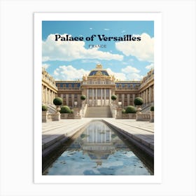 Palace of Versailles Paris France Summer Travel Illustration Art Print