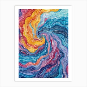 Abstract Swirl Painting 1 Art Print