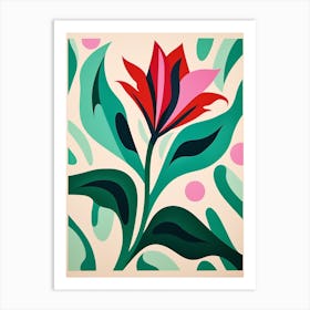 Cut Out Style Flower Art Gloriosa Lily 1 Art Print