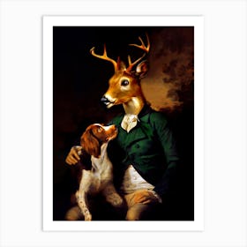Kind Hunter Cito The Deer Pet Portraits Art Print