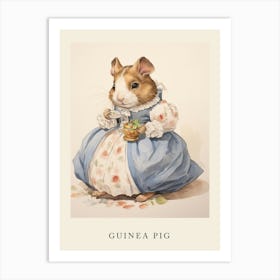Beatrix Potter Inspired  Animal Watercolour Guinea Pig 1 Art Print